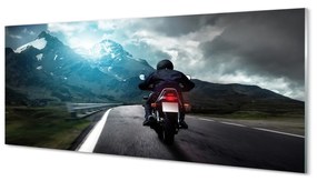 Obraz plexi Motocykla horskej ceste muž neba 120x60 cm