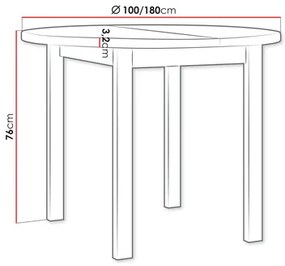 Rozkladací jedálenský stôl Messas 100 180 IV (biela) (pre 2-8 osôb). Vlastná spoľahlivá doprava až k Vám domov. 1105401