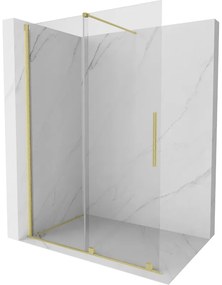 Mexen Velar posúvacie sprchové dvere Walk-in 150 cm, Priehľadné, zlaté kefované - 871-150-000-03-55