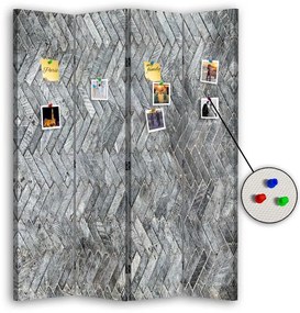 Gario Paraván Vzorovaná sivá Rozmery: 145 x 170 cm, Prevedenie: Korkový paraván