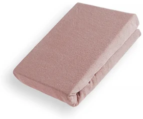 Froté napínacie prestieradlo na vysoký matrac FR-024 Hnedoružové 180 x 220 - výška 30 cm