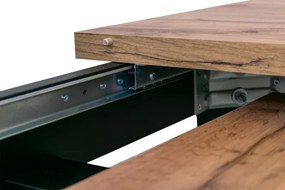 Rozkladací jedálenský stôl COBALT 120x80 + 40 - dub wotan/čierna
