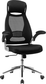 Kancelárska stolička s podrúčkami, ergonomické kreslo, čierne
