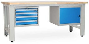 Dielenský stôl Solid OAK-41, 210 cm, 2 závesné boxy, dub