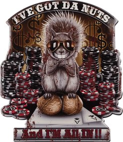 Nástenná kovová ceduľa Veverka - 50 * 58 cm