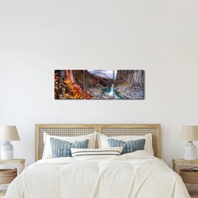 Obraz - kaňon Studlagil (s hodinami) (90x30 cm)