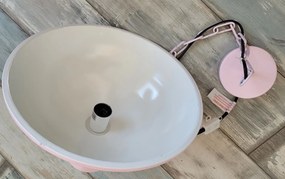 Pastelovo ružové závesné kovové svetlo Endien – Ø 40*135cm/ E27/ 40W