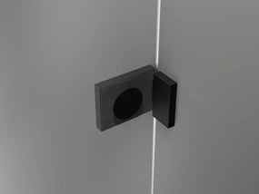 Mexen Lunar T, výklopný ľavý sprchový kút 125 x 100 cm, 8mm číre sklo, čierny profil, 834T-125-100-70-00-L