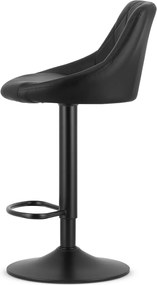 LEOBERT Otočná barová stolička – čierna, ekokoža