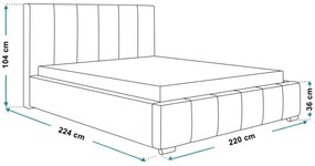 Čalúnená manželská posteľ CRYSTAL 200 x 200