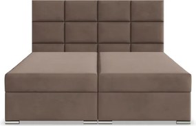 Manželská posteľ CALVI Velvet 180×200 cm hnedá