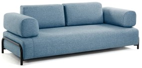 Modrá pohovka s podrúčkami Kave Home Compo
