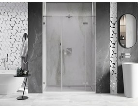 Mexen Lunar L, Otočné pravé sprchové dvere 120 cm, 8mm číre sklo, oceľový profil, 834SL-120-050-97-00-P