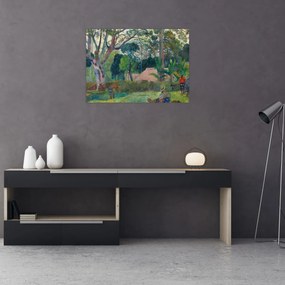 Sklenený obraz - Paul Gauguin, Te raau rahi (The Big Tree), reprodukcia (70x50 cm)