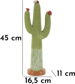 Dekoratívna soška Cactus 45 cm zelená