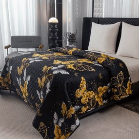 Přehoz na postel GOLD BUTTERFLY černý Rozmer: 170 x 210 cm