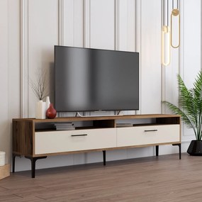 TV stolík/skrinka Irma 2 (orech + krémová). Akcia -18%. Vlastná spoľahlivá doprava až k Vám domov. 1088903