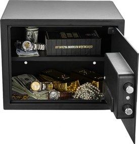 Digitálny trezor na odtlačok prsta BestBerg BBSB-2F / 30 x 38 x 30 cm / čierna