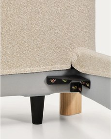 Béžová čalúnená dvojlôžková posteľ bez roštu 180x200 cm Odina – Kave Home