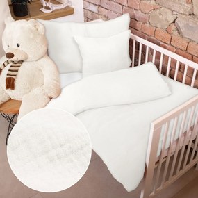 Biante Detské mušelínové posteľné obliečky do postieľky Nature MSN-082 Krémovo biele Do postieľky 90x140 a 50x70 cm