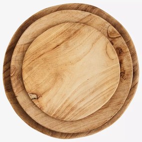 MADAM STOLTZ Drevené taniere Wood – set 3 ks
