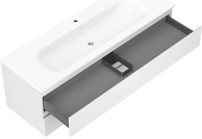 Mexen Orio, kúpeľňová skrinka 140 cm s umývadlom Vela, 2 zásuvky, biela matná, 91A10-14047-2-BFF01-W23M01