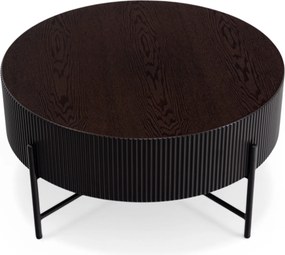 Kávový stolík Corbi 80 cm do obývačky - tmavý orech / čierny mat