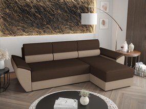 Rohová sedacia súprava Radiant L2 (tmavohnedá + béžová) (P). Akcia -20%. Vlastná spoľahlivá doprava až k Vám domov. 1057455