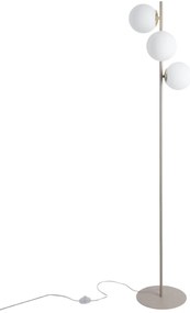 Stojacia lampa Florence, 3x biele sklenené tienidlo, g/be