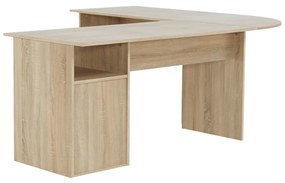 Tempo Kondela Rohový PC stôl, dub sonoma/biela, MAURUS NEW MA11