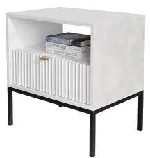 Nočný stolík NOVA 56x54 cm biela/čierna