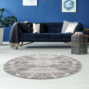 Dekorstudio Moderný okrúhly koberec NOA - vzor 9295 sivý Priemer koberca: 160cm