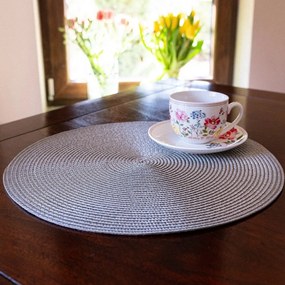 Altom Prestieranie Straw strieborná, pr. 38 cm, sada 4 ks