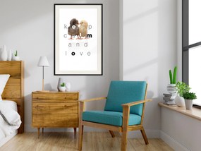 Artgeist Plagát - Keep Calm and Love [Poster] Veľkosť: 30x45, Verzia: Čierny rám