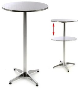 Barový stôl 110 cm okrúhly - strieborný