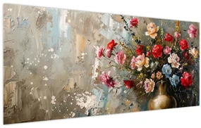 Obraz - Váza kvetov (120x50 cm)