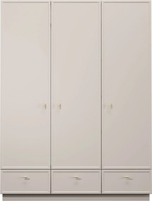 Šatníková skriňa Lorini 150 cm - kašmírová / zlaté úchytky T