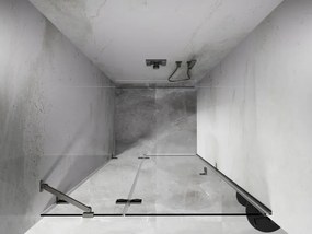 Mexen, Mexen Lunar výklopné sprchové dvere 90 cm, transparentné, brúsený nikel - 834-090-000-97-00-L