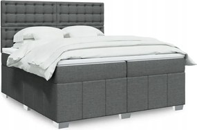 vidaXL Boxspring posteľ s matracom tmavosivá 200x200 cm látka