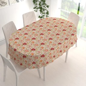 Biante Dekoračný oválny obrus PML-091 Hortenzie a ľalie na ružovom 50x100 cm