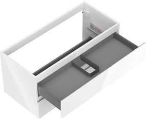 Mexen Orio, kúpeľňová skrinka 100 cm, 2 zásuvky, biela lesklá, 91A10-10047-2-BFF00