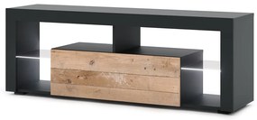 TV stolík Everest 140 cm s LED osvetlením antracit/old wood