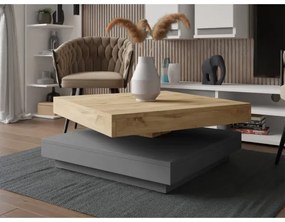 Konferenčný stolík NENANI 34x70 cm šedá/dub wotan