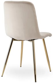 Jedálenská stolička DENVER zamatová, zlatá / béžová
