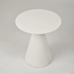 Odkladací stolík Florence 40 cm z masívu biely