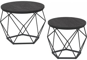 Súprava 2 ks odkladacích stolíkov Vasagle Elezi čierna II