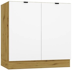 Kuchynská skrinka Cosmo Gianna D80zl Biela Aljaška/Dub Artisan