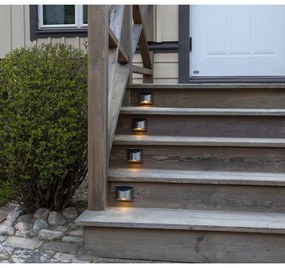 Súprava 2 nástenných nerezových solárnych LED svietidiel Star Trading Wally, výška 8 cm