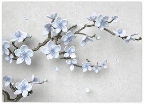 Obraz modrých kvetov (70x50 cm)