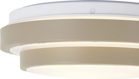 Moderné stropné svietidlo sivohnedé s bielou farbou 25 cm IP44 - Walden